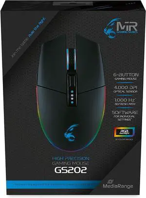 MRGS202 Gaming Mouse with Cable 6 Buttons USB 2.0 Black