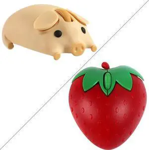 Wireless Mouse Cute Pig Design Bluetooth Dual Mode Portable Compact Lightweight Silent Optical Kawaii Mice Kids Girls Student School Office Gift,Cute Strawberry Silent Portable Wireless Bluetooth Mice