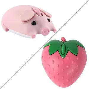 Wireless Mouse Cute Pig Design Bluetooth Dual Mode Portable Compact Lightweight Silent Optical Kawaii Mice Kids Girls Student School Office Gift ,Cute Fruit Strawberry Shape Wireless Bluetooth Mice