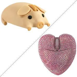 Wireless Mouse Cute Pig Design Bluetooth Dual Mode Portable Compact Lightweight Silent Optical Kawaii Mice Kids Girls Student School Office Gift,Cute Love Heart Silent Portable Wireless Bluetooth Mice