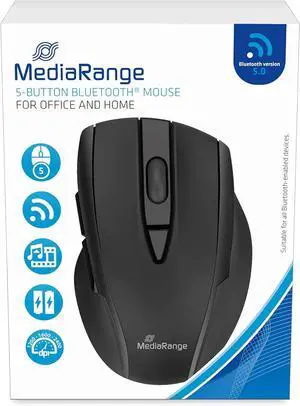 5 Button Wireless Mouse with Optical Sensor, Adjustable for Bluetooth Enabled End Devices, DPI Adjustable, Wireless Wireless Mouse Including Scroll Wheel, with Side Relief System, Color