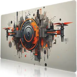 Cute Drone Aerial Photography Pattern Mouse Pad 35.5 x 16 Inch, Non-Slip Rubber Base, Ergonomic Design for Pain Relief, Perfect for Computer Users