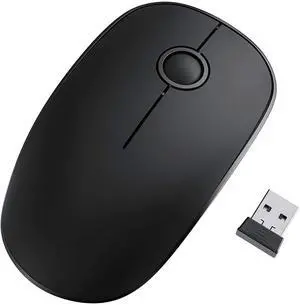 Silent Pro 2.4GHz Wireless Mouse with USB Nano Receiver, Slim Low Profile to fit Your Palm Better, up to 12 Months Battery Life, 2 Year Manufacturer Warranty, Available in Black (6PK)