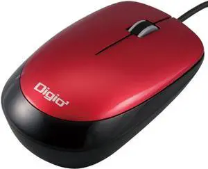 Digio2 MUS-UKT114R Wired Mouse, 3 Buttons, Red