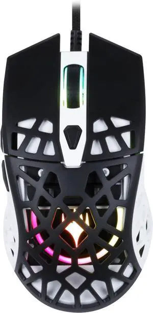 Magic The Gathering Wired Gaming Mouse Ultra Light 70g for PC - 7 DPI Levels - LED Backlight - Black and White