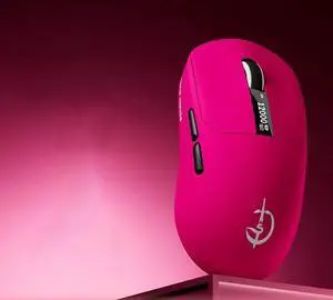 holy sword M890 Lightweight Gaming Mouse, 24000 DPI, 2000Hz, LCD Display, Bluetooth/2.4G/Wired, Pink/Black/White (Pink)