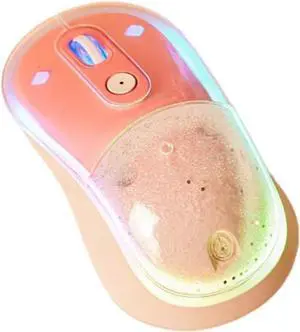 elec Space Cute Wireless Bluetooth Mouse - Rechargeable Silent Mouse with Magnetic Sand Cover, 3 Mode Connectivity, RGB Lighting, Ergonomic Design for Home, Office & School Use (Blue)