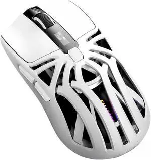 Hole Hollow Gamin Mouse with 6-Speed DPI, 2.4G Wireless & Bluetooth 5.1, Type-C Charging, 10000Hz Polling Rate (White)