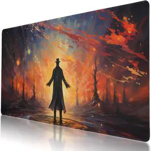 Magician Making Objects Levitate Inspired Design, Large Mouse Pad 35.5 x 16 Inch, Non-Slip Base, Stitched Edges, Perfect for Gaming or Office