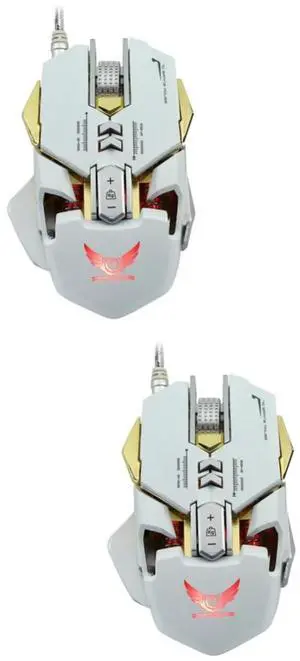 2pcs Mouse Silent Gaming High Performance Gaming RGB Gamer Computer Gaming Mice Cool Gaming Essential Gaming Gamer Mice Counterweight X300 White Wired/308, 12345/5