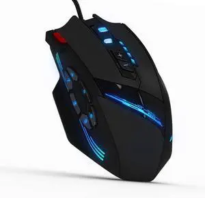 Computer Accessories C-12 Wired USB Optical Gaming Mouse 12 Programmable Buttons Computer Game Mouse 4 Adjustable DPI 7 LED Light for Game Player/567