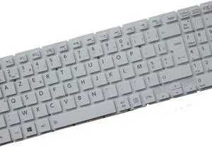 OEM New French Keyboard for Satellite L50-B L55-B L55DT-B S50-B S55-B - Black/White Replacement Laptop Keyboard Accessories(White)