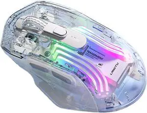 G4 Wireless Gaming Mouse, RGB Lighting, 7 Buttons, Transparent Design, 3600 DPI, A3212 Sensor