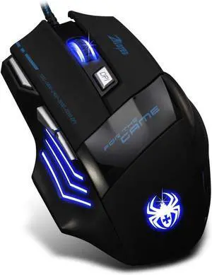 T-80 Gaming Mouse 7200 DPI Backlit Multi-Color LED Optical 7 Button Mouse Gamer USB Wired Gaming Mouse for Pro Gamer/581