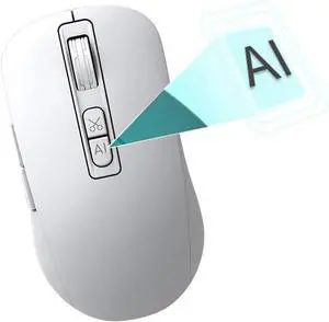 AI Voice Office Mouse,Wireless Mouse with No Fee for subscription AI Chatbot, Smart Software Control, Support 110 Languages, Prebuilt AI Assistants, Smart Device for Meetings,Office (Windows/Mac)