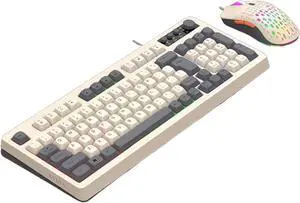 Backlits Gaming Keyboard Mouse, Ergonomic USB Wire Keyboard USB Cable for PC Computer Wire Connection Keyboard