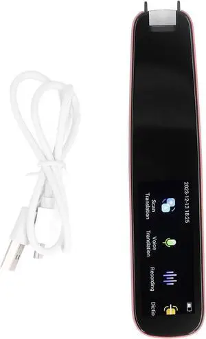 Translator Pen, Smart Voice Scan Reader Pen International Edition with ABS Body, Digital Language Translator Device, Text Recognition Reading Pen (Pink)