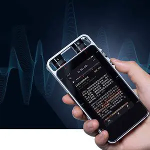 Upgraded Language Translator Device,1 Hour of Recording, 5 Minutes of Draft, 8 Microphone Array 360° Pickup Without Dead Ends,Portable Voice Translator