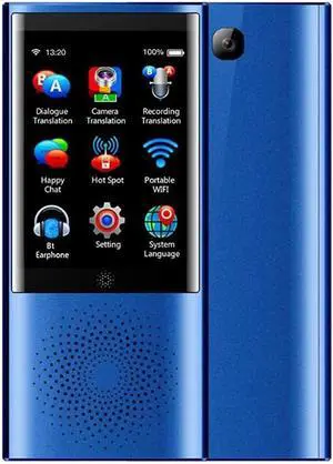 AI Language Translator/ 2.8" Touch Screen 4G WiFi Instant Voice Translator, 8GB Memory 2080mAh Languages Travel Business OTG Translation,Blue,Blue