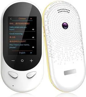 ligent Instant Voice Translator, 2.4-Inch Touch Screen, Supports Translation in 106 Languages, with Two-Way, Photo Translator, Suitable for Travel and Learning,White