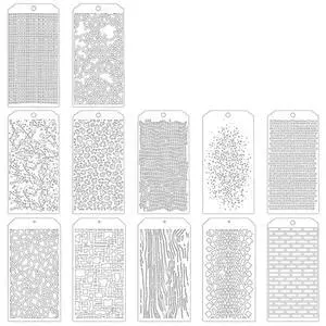 12 pcs craft templates, brick dot layering templates, media art texture templates for card making drawing 12 pcs craft templates, brick dot layering templates, media art texture templates for card making drawing