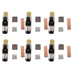 Case Pack Tool-Free Shielded RJ45 8, 8 Field Termination Plugs, 8 Connectors, 8 Plugs Case Pack Tool-Free Shielded RJ45 8, 8 Field Termination Plugs, 8 Connectors, 8 Plugs