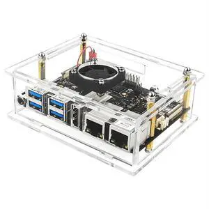 2 Development board acrylic shell Development board box Transparent shell with cooling fan Radiator kit 2 Development board acrylic shell Development board box Transparent shell with cooling fan Radiator kit