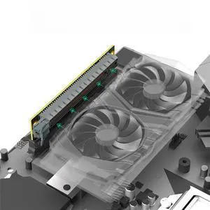 PCI-E 16X 3.0 90 degree reverse male to female adapter card for 2U servers (installation direction toward CPU) PCI-E 16X 3.0 90 degree reverse male to female adapter card for 2U servers (installation direction toward CPU)