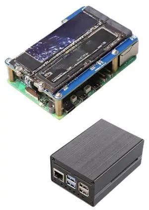 MPS2280D+Case+5 cooling fans, suitable for 5-speed M.2 dual SSD, supports 2280/2242/2230 SSD