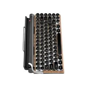 Keys Gaming Keyboard Retro Typewriter Keyboard Wireless Bluetooth Keyboard USB Mechanical Punk Keycaps for PC, A