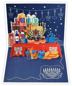 C6UC Hanukkah Handmade Gift Pop-up Menorah Light