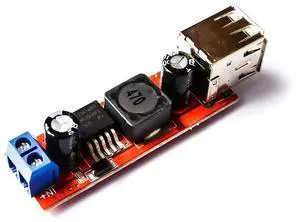 DC 6V-40V To 5V 3A Double USB Charge DC-DC Step-down Converter Module Vehicle Charger LM2596 Dual USB