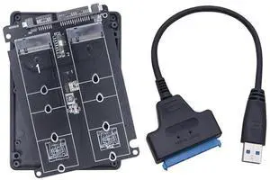 FOR Dual M.2 to SATA 3.0 Adapter with SATA3 to USB 3.0 Cable M2 NGFF SATA Protocol SSD B Key to SATA 3.0 6Gbps Converter Board Shell