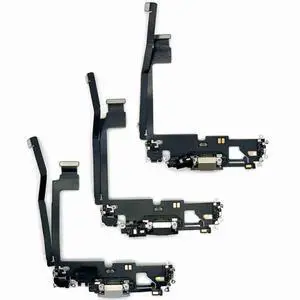 12 Pro Max 6.7 Charging Port Charger Dock Mic Audio Flex Cable Ribbon Black White Brown Blue