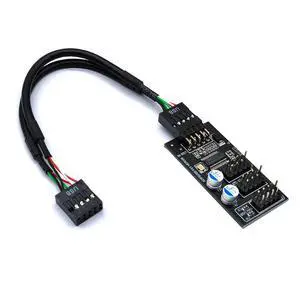 FOR 9Pin USB Hub Connector USB Splitter 1 to 3 USB2.0 9Pin Header Board + 30/60cm Cable for Water Cooling for RGB LED Fan Speed Test FOR 9Pin USB Hub Connector USB Splitter 1 to 3 USB2.0 9Pin Header Board + 30/60cm Cable for Water Cooling for RGB LED Fan Speed Test