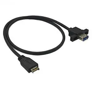 FOR 50CM 20Pin TYPE-E to USB 3.2 GEN2 10Gbps Female Front Panel Extension Cable USB3.2 TYPE-A Connector with Screw Mount for Desktop FOR 50CM 20Pin TYPE-E to USB 3.2 GEN2 10Gbps Female Front Panel Extension Cable USB3.2 TYPE-A Connector with Screw Mount for Desktop