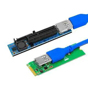 FOR NVME M.2 to PCI-E X4 Card Extension Port Adapter Riser Card Graphics Cards Connector PCIE Extender with 60cm USB3.0 Cable FOR NVME M.2 to PCI-E X4 Card Extension Port Adapter Riser Card Graphics Cards Connector PCIE Extender with 60cm USB3.0 Cable