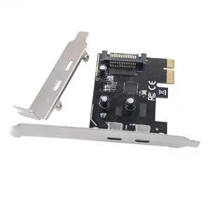 FOR PCIE to Dual Type C Expansion Card PCI Express X1 to 2Port TYPE-C USB 3.2 GEN1 5Gbps Convert Card Riser ASM1042 Chip for Desktop FOR PCIE to Dual Type C Expansion Card PCI Express X1 to 2Port TYPE-C USB 3.2 GEN1 5Gbps Convert Card Riser ASM1042 Chip for Desktop