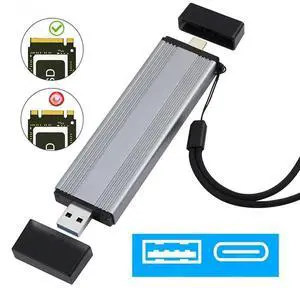 FOR M.2 NVME SSD Case External Enclosure USB3.1 Type-A + USB 3.2 Gen 2 Type C 10G M2 M-KEY NVME to USB Adapter Box JMS583 Chip Strap FOR M.2 NVME SSD Case External Enclosure USB3.1 Type-A + USB 3.2 Gen 2 Type C 10G M2 M-KEY NVME to USB Adapter Box JMS583 Chip Strap