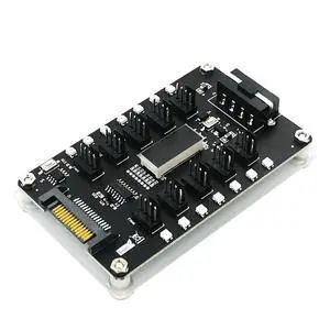 FOR Fan Hub Motherboard 12V Power Supply Controller Adapter +LED Temperature 1 to 10pin 3/4Pin Fan to SATA 4Pin PWM Cooler Splitter FOR Fan Hub Motherboard 12V Power Supply Controller Adapter +LED Temperature 1 to 10pin 3/4Pin Fan to SATA 4Pin PWM Cooler Splitter