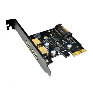 FOR USB 3.0 PCI Express PCIE USB 3.0 Card Adapter 5Gbps USB 3.0 PCI-E 2 Ports PCI Express Expansion Card SATA Power Connector for PC FOR USB 3.0 PCI Express PCIE USB 3.0 Card Adapter 5Gbps USB 3.0 PCI-E 2 Ports PCI Express Expansion Card SATA Power Connector for PC