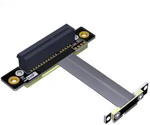 FOR PCIE Riser PCIe3.0 x1 Male to x4 Female Cable EMI Shielding 8Gbps PCI-E III 1x 4x Riser Extender Ribbon Cable Elbow Right Angled FOR PCIE Riser PCIe3.0 x1 Male to x4 Female Cable EMI Shielding 8Gbps PCI-E III 1x 4x Riser Extender Ribbon Cable Elbow Right Angled