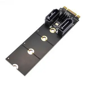 FOR NGFF M2 NVME to SATA3.0 6Gb Card Adapter M.2 Key-M PCIE NVME to Dual SATA 3.0 Expanion Card Riser Converter JMB582 PCIE 3.0 Chip FOR NGFF M2 NVME to SATA3.0 6Gb Card Adapter M.2 Key-M PCIE NVME to Dual SATA 3.0 Expanion Card Riser Converter JMB582 PCIE 3.0 Chip