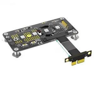 FOR 10CM M.2 NVME to PCIE X1 Extension Cable PCI Express 3.0 1X to M Key Converter Riser Board with Cooling Fan RGB LED Magnetic Pad FOR 10CM M.2 NVME to PCIE X1 Extension Cable PCI Express 3.0 1X to M Key Converter Riser Board with Cooling Fan RGB LED Magnetic Pad