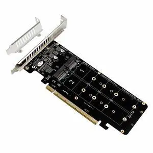FOR PCI Express 4.0 X16 to 4 Port NVME RAID Card Adapter M KEY NVME PCI-E Split Card 32Gbps Support 2230 2242 2260 2280 M.2 NVME SSD FOR PCI Express 4.0 X16 to 4 Port NVME RAID Card Adapter M KEY NVME PCI-E Split Card 32Gbps Support 2230 2242 2260 2280 M.2 NVME SSD