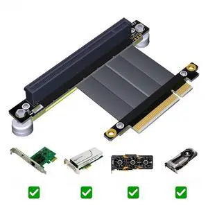 FOR PCI Express x8 to x16 Riser Card Male to Female Graphics Card Riser PCIE 3.0 PCI-E 16x Ribbon Extension Cable with Magnetic Base FOR PCI Express x8 to x16 Riser Card Male to Female Graphics Card Riser PCIE 3.0 PCI-E 16x Ribbon Extension Cable with Magnetic Base
