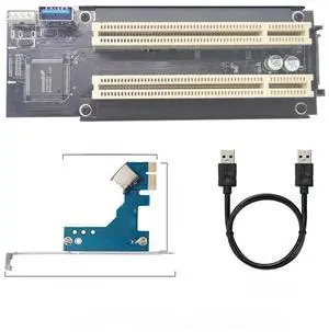 FOR NVME/Mini PCIE/PCI Express X1 to Dual PCI Riser Card High Efficiency Adapter Converter USB 3.0 Cable for Desktop PC ASM1083 Chip FOR NVME/Mini PCIE/PCI Express X1 to Dual PCI Riser Card High Efficiency Adapter Converter USB 3.0 Cable for Desktop PC ASM1083 Chip