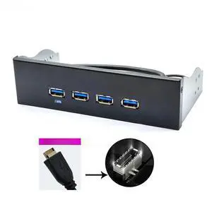 FOR 4 Port USB 3.2 Gen2 Front Panel 20Pin TYPE-E Splitter 10G USB3.1 Hub Expansion Adapter 60cm Extension Cable for 5.25" CD-ROM Bay FOR 4 Port USB 3.2 Gen2 Front Panel 20Pin TYPE-E Splitter 10G USB3.1 Hub Expansion Adapter 60cm Extension Cable for 5.25" CD-ROM Bay