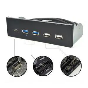 FOR 5.25 Inch USB 3.1 GEN2 Front Panel USB Hub 2 Ports USB 3.0 + 2 Ports USB2.0 + 1 Port TYPE-C with TYPE-E Connector for Desktop PC FOR 5.25 Inch USB 3.1 GEN2 Front Panel USB Hub 2 Ports USB 3.0 + 2 Ports USB2.0 + 1 Port TYPE-C with TYPE-E Connector for Desktop PC