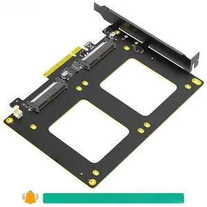 FOR Dual U.2 SSD to PCIE 4.0 X8 Adapter U2 SFF-8639 to PCI Express 8X Expansion Card Motherboard PCIe Bifurcation VROC for Soft RAID FOR Dual U.2 SSD to PCIE 4.0 X8 Adapter U2 SFF-8639 to PCI Express 8X Expansion Card Motherboard PCIe Bifurcation VROC for Soft RAID